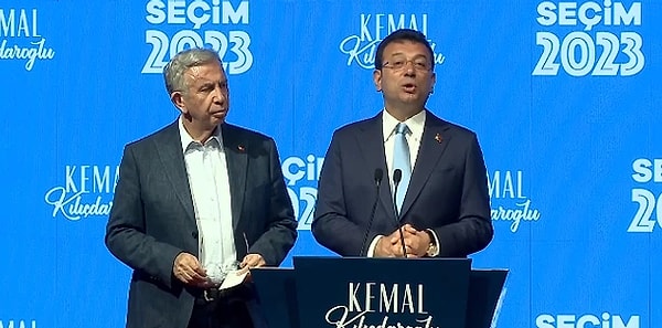 Ekrem İmamoğlu ve Mansur Yavaş, yaptıkları açıklamada Anadolu Ajansı'nın verileriyle ilgili “Kemal Kılıçdaroğlu, AA’ya inancı olmadığını söyledi. Biz devletin her çalışanına saygı duyuyoruz ancak Anadolu Ajansı bizim için yok hükmündedir” dedi.