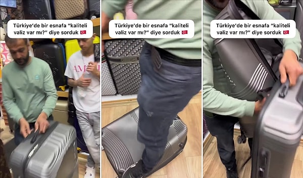 Ürünlerinin kaliteli olduğunu gösterip satış yapmak isteyen dükkan sahibi de oldukça ikna edici bir yöntem kullanarak turistleri biraz şaşırtmış.