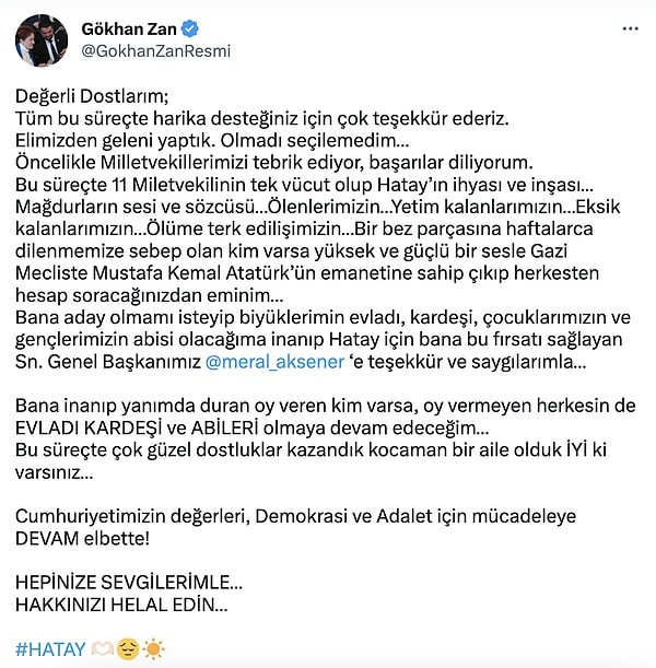 Gökhan Zan'ın yaptığı paylaşım şöyleydi👇