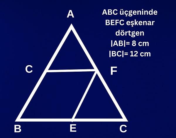 6. Verilen bilgilere göre Çevre(BEFC) kaç cm dir?
