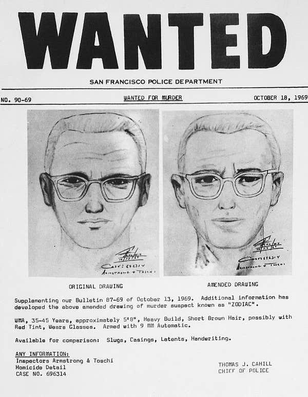 7. "Zodyak Katili" 1960'lı yılların sonlarında Kaliforniya'da faaliyet göstermiş ve Amerikan tarihindeki çözülemeyen en ünlü cinayete imzasını atmıştır.