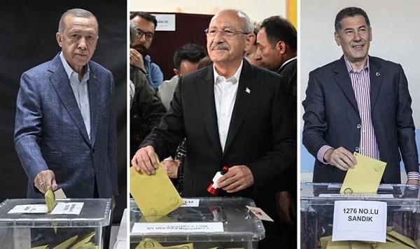 AK Parti lideri ve Cumhur İttifakı adayı Recep Tayyip Erdoğan geçerli oyların yüzde 49,5'ini aldı. CHP Genel Başkanı ve Millet İttifakı adayı Kemal Kılıçdaroğlu ise oyların yüzde 44,89'unu hanesine yazdırmayı başardı.