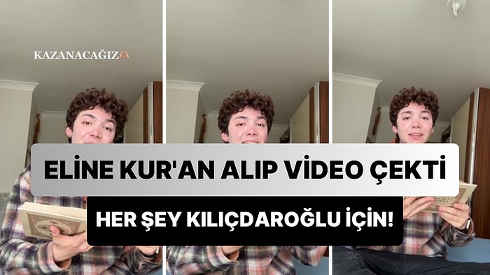 Kılıçdaroğlu'na Oy Çekebilmek İçin Eline Kur'an Alan Gencin Viral Olan Anları: Dua Zinciri Başlattı