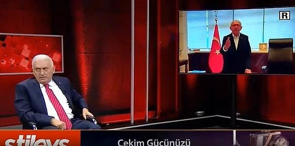 Geçtiğimiz akşam CNN Türk yayınına katılan eski Başbakan Binali Yıldırım'a, Kemal Kılıçdaroğlu'nun bu videosu izletilmek istendi. Fakat Yıldırım, Kılıçdaroğlu'nun sesini duyunca kendisinin stüdyoya geldiğini sandı.