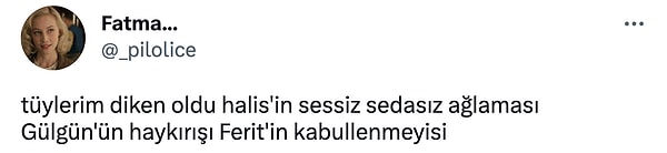 Bölüm başından sonuna kadar tek kelime ile harikaydı!