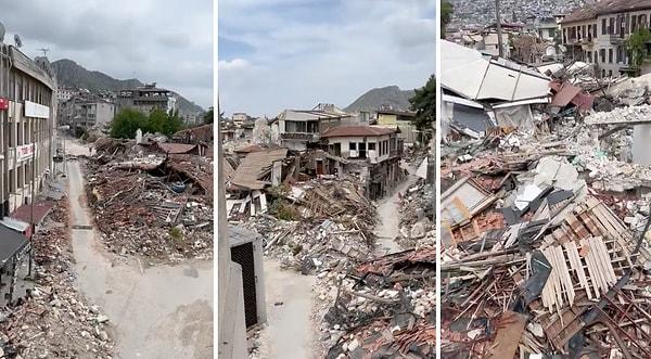 Depremin 102. gününde Hatay'ın son halinin görüldüğü bu video yürekleri bir kere daha sızlattı.