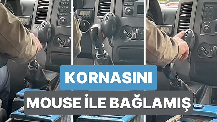 Kornasını Bir Mouse ile Bağlayarak Bir Tıkla Trafiktekileri Uyarabilen Yaratıcı Dolmuş Şoförü