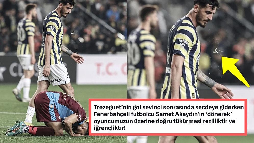Gol Sonrası Secdeye Giden Trabzonsporlu Trezeguet'e Fenerbahçeli Samet Akaydın'ın Tükürdüğü İddiası Gündemde!