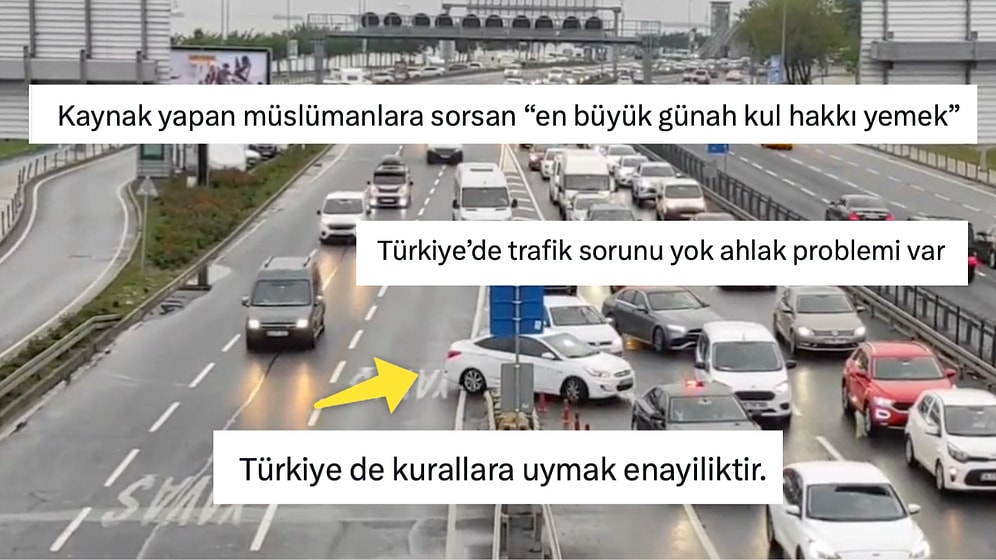 Ah-lak-sız-lık! Trafikte Makas Atıp Şeride Kaynak Yapan Kurnaz Sürücülere Gelen Birbirinden Sert Tepkiler