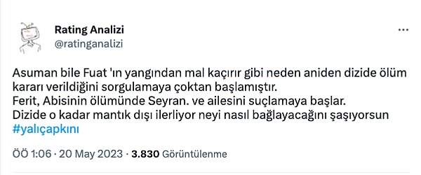 Seyirciler son bölümlerdeki akıştan memnun değil. Üst üste yaşanan büyük olayların hiçbiri birbirine bağlanmıyor.