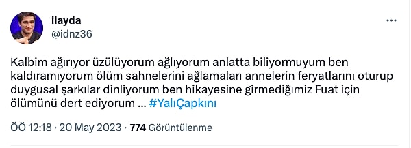 "Hikayesine girmediğimiz Fuat için ölümünü dert ediyorum..."