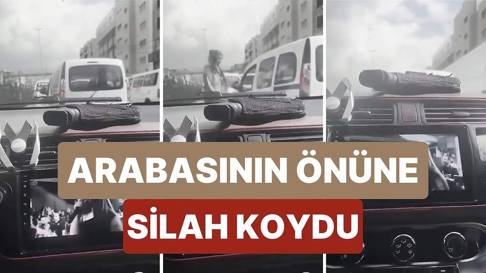 Türkiye'de Yaşayan Yabancı Uyruklu Bir Kişi Arabasının Önüne Koyduğu Silahla Video Çekti