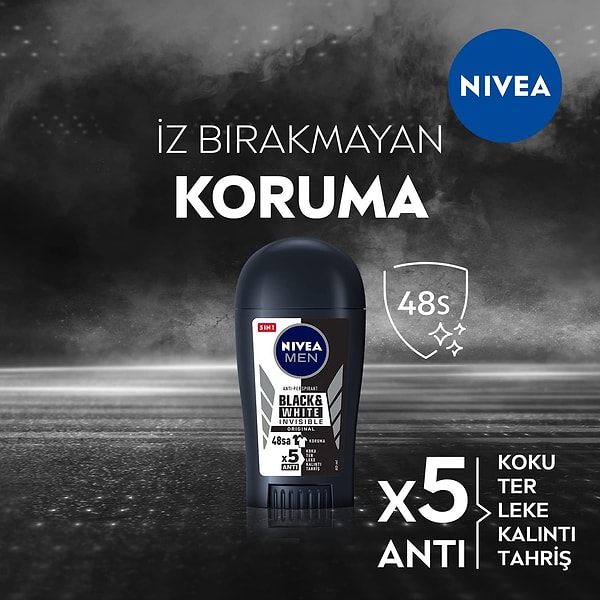 NIVEA Men Erkek Stick Deodorant Black & White Invisible Original