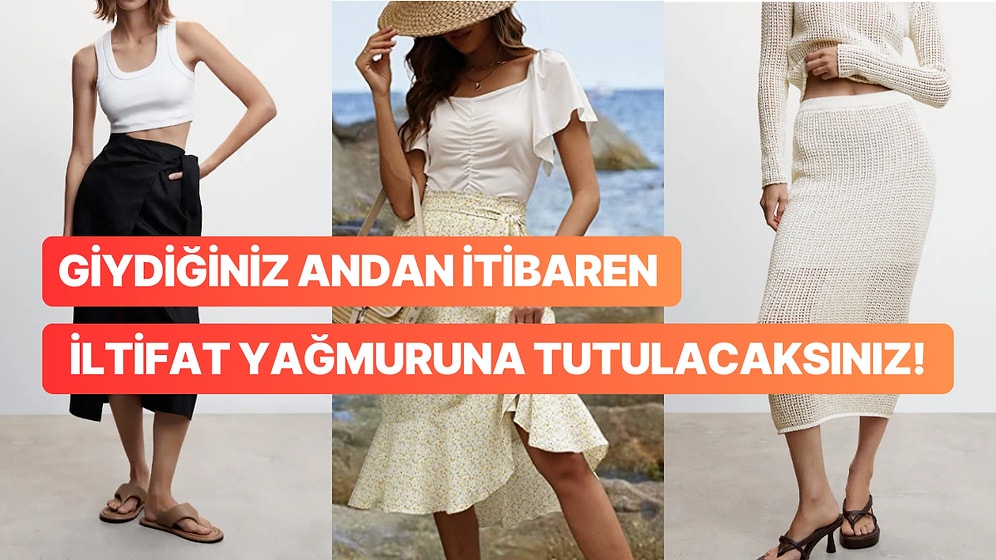 2023 Yazının Modası! Dize Kadar Uzanan Etek Modelleri