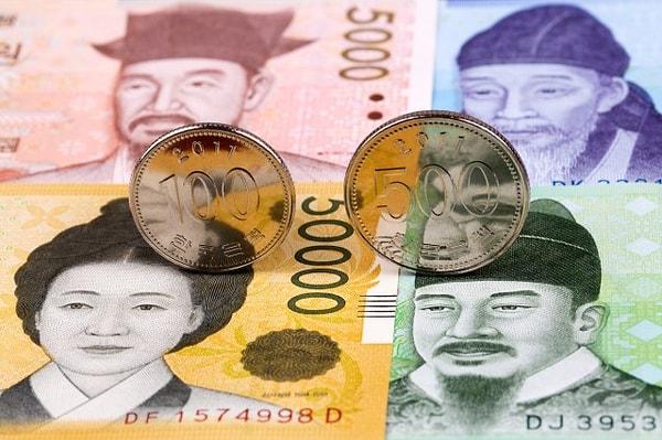 5. Güney Kore wonunun ₩1.000, ₩5.000, ₩10.000, ₩50.000 olmak üzere 4 farklı değeri vardır.