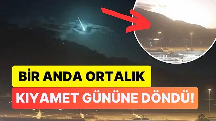Gece Yarısı Tüm Gökyüzü Aydınlandı: Şehrin Ortasına Düşen Meteoroid Ateş Topunun Görüntüleri Şaşkına Çevirdi