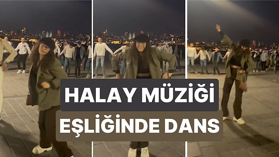 İstanbul'da Halay Çeken Gençlere Kendi Tarzıyla Eşlik Eden Alman Turist