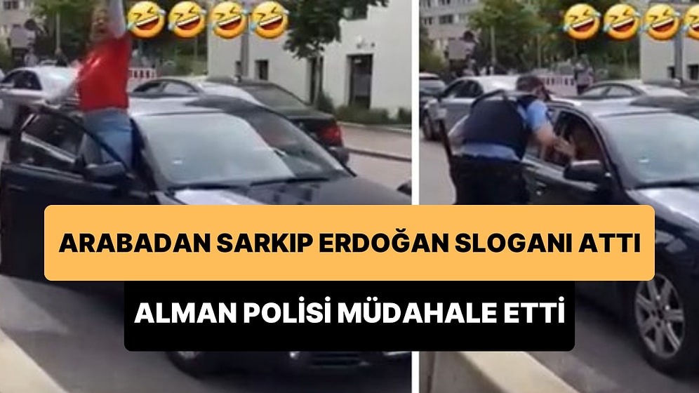 Arabadan Sarkıp Dombra Eşliğinde Erdoğan Sloganı Atan Gurbetçiye Alman Polisi Şoku