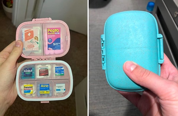 1. Прочный и легкий органайзер для таблеток с восемью отделениями.