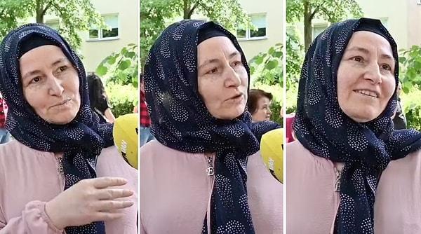 Mikrofon uzatılan AKP'li bir kadına Türkiye'ye dönüp dönmeyeceği soruldu.