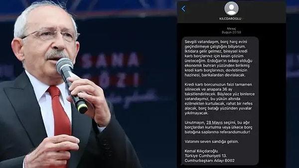 Birgün'den İsmail Arı'nın haberine göre; BTK, Cumhurbaşkanı adayı Kemal Kılıçdaroğlu’nun SMS göndermesini engellemek için yasak kararı aldı.  İddiaya göre BTK, GSM operatörlerini yaptırım uygulamakla da tehdit etti.