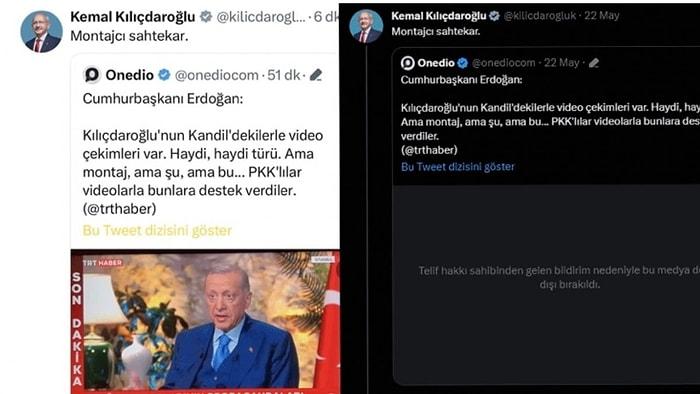 TRT, Kılıçdaroğlu'nun Paylaştığı Erdoğan Videosunu Kaldırttı