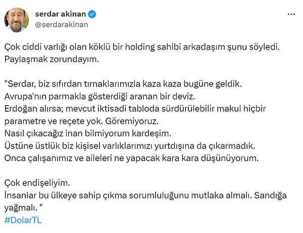 Geçen günlerde gazeteci Serdar Akinan da dikkat çekici iddialarda bulunmuştu.