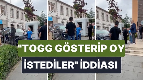 Kasımpaşa'da Oy Kullanılan Binanın Önüne Getirilen TOGG Halka Gösterilerek Oy İstendiği İddia Edildi