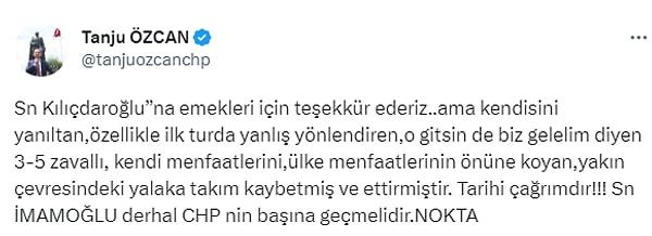 İşte Tanju Özcan'ın açıklaması: