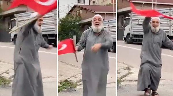 Sonuçları açıklandığı ilk dakikalarda elinde Türk bayrağıyla sokağa çıkan bir adamın Türkçe bilmediği fark edildi.