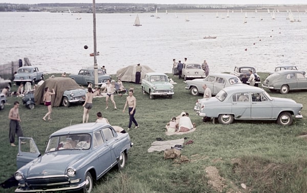 Зона отдыха на Клязьминском водохранилище в Подмосковье, 1963