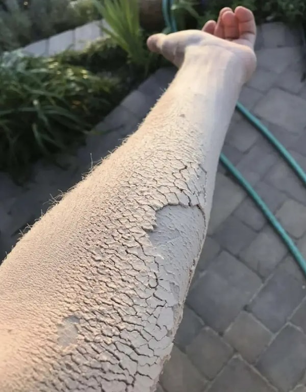 1. Эта рука, покрытая древесной пылью, выглядит очень, ОЧЕНЬ тревожно: