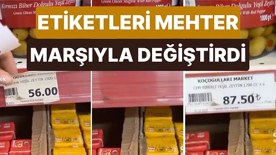 Bir Market Çalışanı Zam Haberleriyle Birlikte Yenilenen Fiyat Etiketlerini Mehter Marşı Eşliğinde Değiştirdi