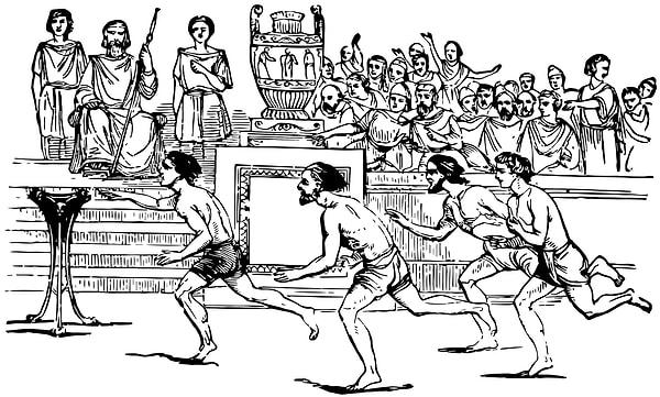 Zamanla oyunlar çeşitlilik kazanmasına karşın ilk on üç olimpiyatta tek etkinlik koşu yarışıydı.
