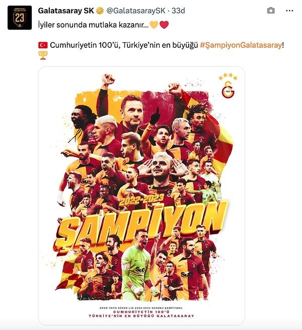 Galatasaray Spor Kulübü'nün resmi hesabından gelen paylaşım;