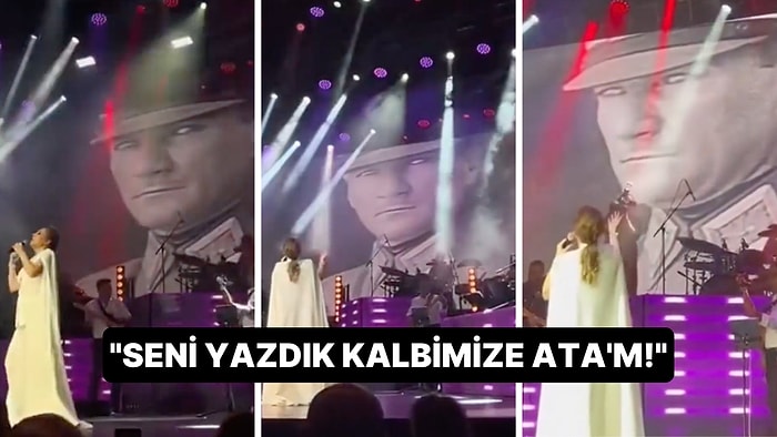 "Seni Yazdım" Şarkısını Mustafa Kemal Atatürk'e Söyleyen Funda Arar Dakikalarca Ayakta Alkışlandı