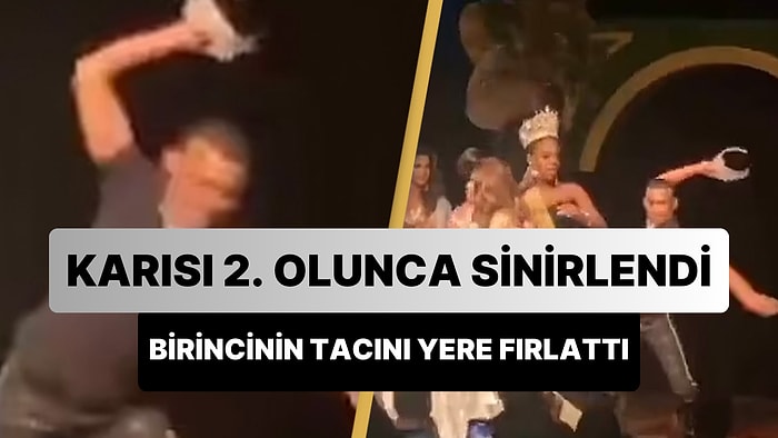 Eşi Güzellik Yarışmasında 2. Olunca Sinirlenen Adam, Birinci Olan Kadının Tacını Yere Fırlattı