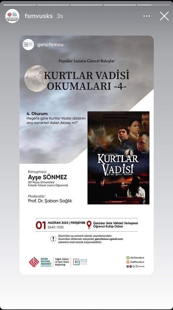 Dünyada bu kadar yaygınken Türkiye'den bir üniversite film ve dizi okumalarını felsefi bir tartışma eşliğinde ilgi duyanlara sunmak için bir duyuru yaptı.