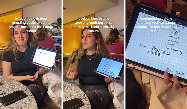 Sinem isimli arkadaşı ile önce love bombing ardından ise ghosting yapan Mert'i grafiklerle karşılaştıran kadın, o anları ile sosyal medyada gündem oldu.