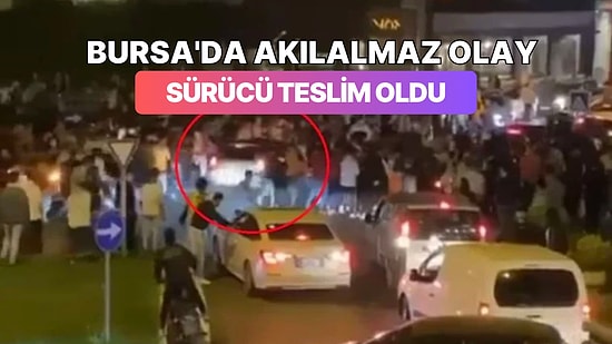 Bursa'da Bir Otomobil Sürücüsü Kutlama Yapan Yüzlerce Galatasaray Taraftarının Arasına Daldı