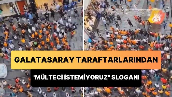 Taksim'e Çıkan Galatasaray Taraftarları, 'Ülkede Mülteci ve Meclis'te Hizbullah İstemiyoruz' Sloganları Attı