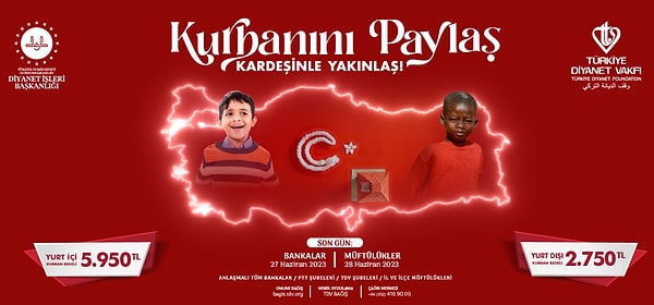 Hayvan fiyatlarındaki artış Diyanet'in vekaletle kurban kesim fiyatlarını da etkiledi.