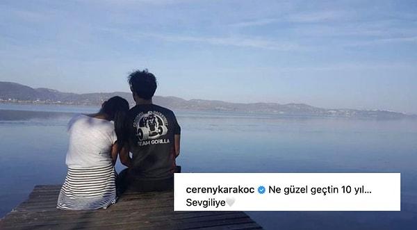 Eşiyle 10. yılını Instagram hesabından paylaştığı bir kareyle kutlayan Karakoç, düştüğü romantik notla da dikkat çekti.