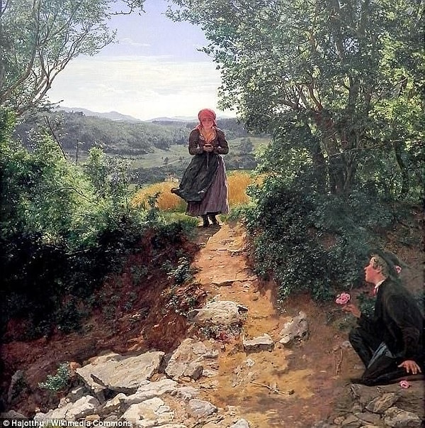 На другой картине 150-летней давности изображена женщина, использующая iPhone