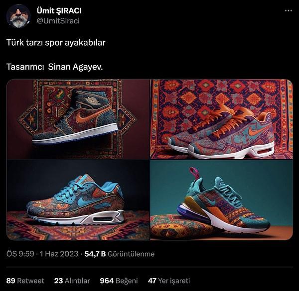 Bir Twitter kullanıcısının Sinan Agayev'e ait olduğunu söylediği tasarımlar, takipçileri tarafından ilgiyle karşılandı.