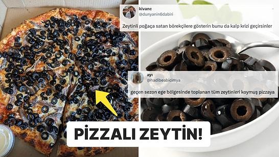 Dünyadaki Bütün Zeytin Rezervinin Koyulduğu Pizza Sosyal Medyanın Diline Düştü!