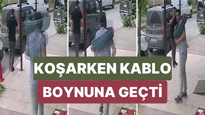 İzmir'de Bir Adam Yolda Yürürken Yukarıdan Atılan Kablo Boynuna Geçti