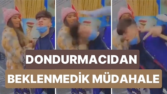 Turistler Dondurma Alırken Çektikleri Videoya Girmeye Çalışan Gence Dondurmacıdan Hızlı Bir Müdahale Gedi