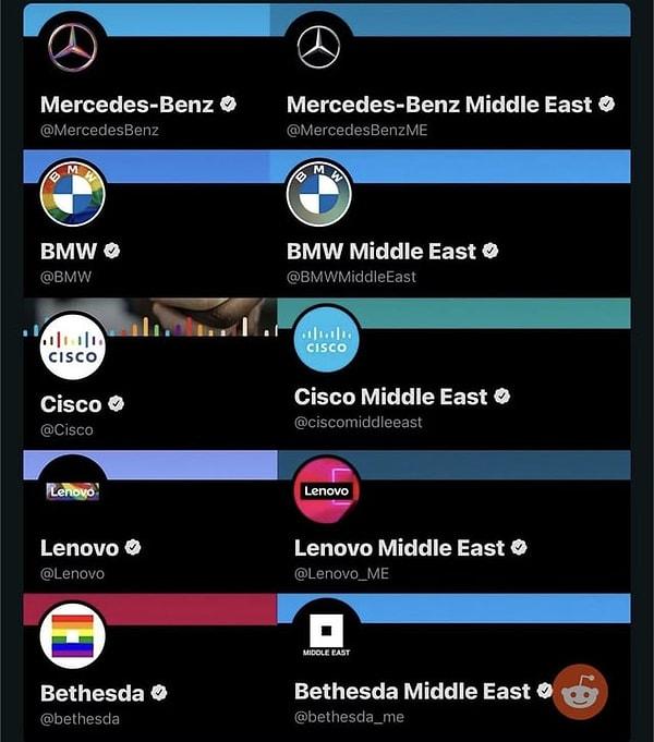 9. Onu ayı için birçok büyük şirket, sosyal medyadaki profil fotoğraflarını değiştirdi. Ancak Orta Doğu için açılmış sosyal medya hesaplarının fotoğrafları aynı kaldı.