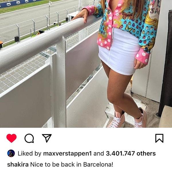 Shakira'nın fotoğrafını beğenip takibe alan Max Verstappen, eskiden Formula 1 sürücüsü olan Daniil Kvyat'ın eski eşi Kelly Piquet ile beraber.